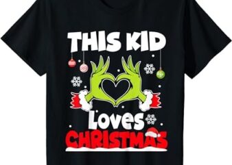 Kids This Kid Loves Christmas Xmas Pajama Toddlers Boys Girls T-Shirt