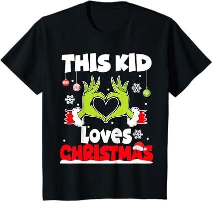 Kids this kid loves christmas xmas pajama toddlers boys girls t-shirt