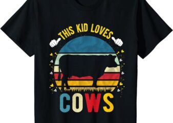 Kids This Kid Loves Cows Boys and Girls Cow Gift T-Shirt