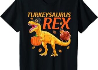 Kids Turkeysaurus Rex Dab Turkey Dino Toddler Boys Thanksgiving T-Shirt