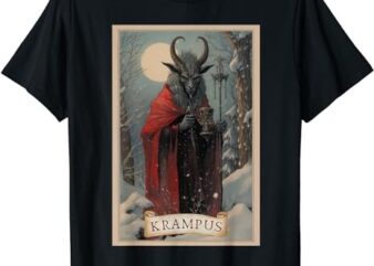 Krampus Tarot Card Design Xmas Hail Santa Christmas Clothing T-Shirt PNG File