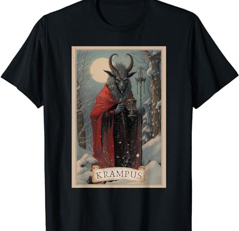 Krampus tarot card design xmas hail santa christmas clothing t-shirt png file Krampus tarot card design xmas hail santa christmas clothing t-shirt png file