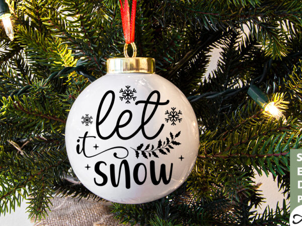 Let it snow round sign svg t shirt vector graphic