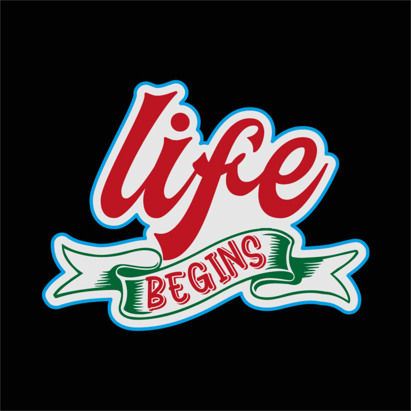 Life begins sticker