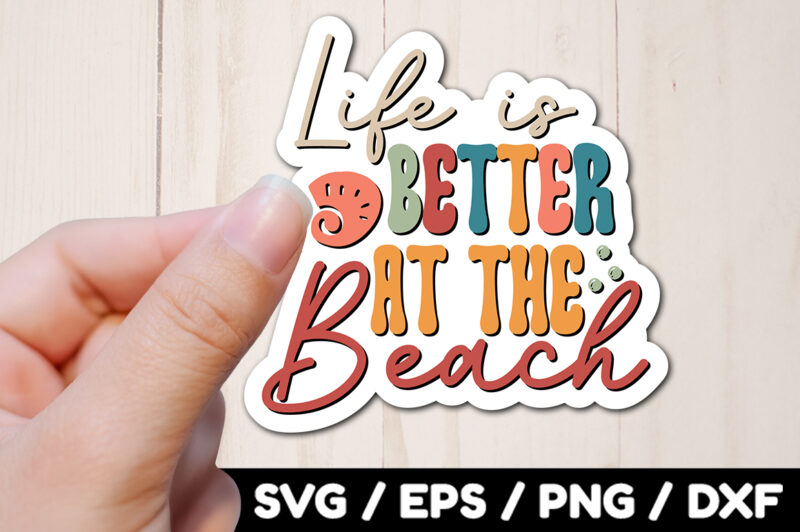 Retro Summer stickers SVG Bundle