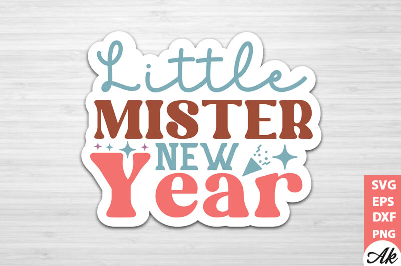 Little mister new year Stickers Design