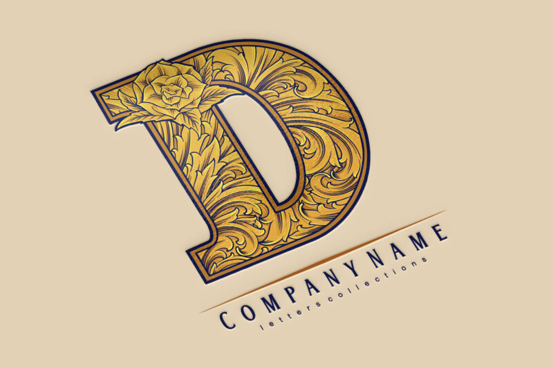Vintage letter D monogram logo classic style