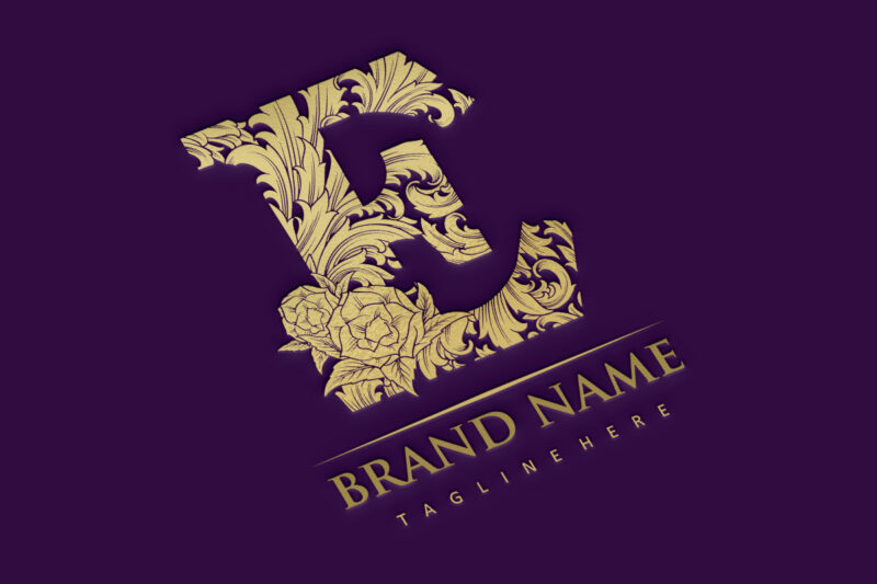 Elegant elegance letter E monogram logo