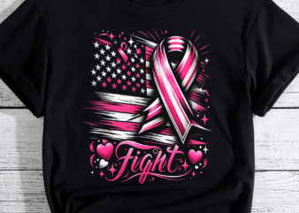 Cancer USA Flag Svg PNG, Cancer Fight PNG, Pink Ribbon, Pink Ribbon PNG, Fight Flag PNG, Breast Cancer Awareness