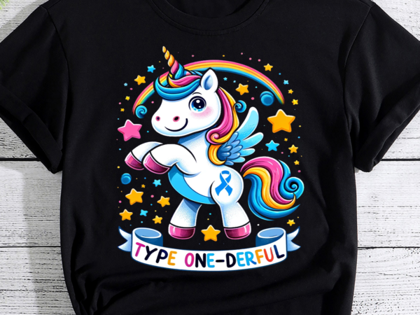 Type one-derful unicorn, diabetes awareness png, world diabetes day png, blue ribbon png, diabetes gift, diabetes warrior t shirt designs for sale