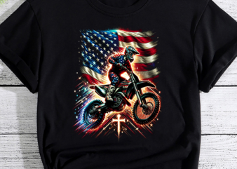 Dirt Bike American Flag, Dirt Bike Gift, Motocross Gifts, Motorcycle Shirts, Biker Design PNG File