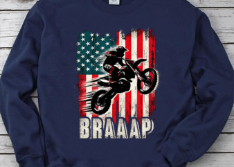 Braaap American Flag Dirt Bike, Motocross Gifts, Motorcycle Shirts, Biker Design PNG File