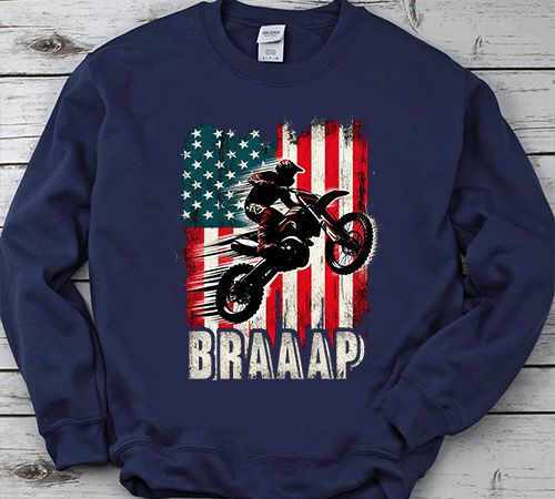 Braaap american flag dirt bike, motocross gifts, motorcycle shirts, biker design png file
