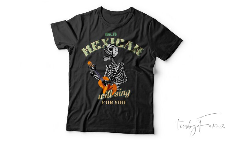 Mexican Skull Singing| T-shirt design for sale