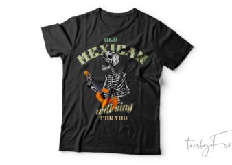 Mexican Skull Singing| T-shirt design for sale
