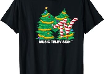 MTV Logo Christmas Tree Graphic T-Shirt T-Shirt