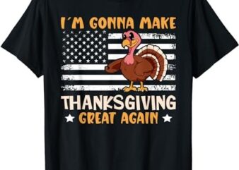 Make Thanksgiving Great Again Trump Turkey US Flag T-Shirt