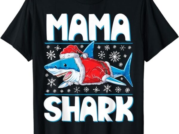 Mama shark santa t shirt christmas family matching pajamas