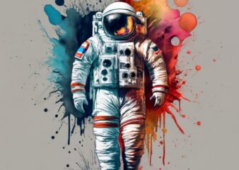 Mamza t-shirt design, spaceman. watercolor splash, with name JORDY PNG File