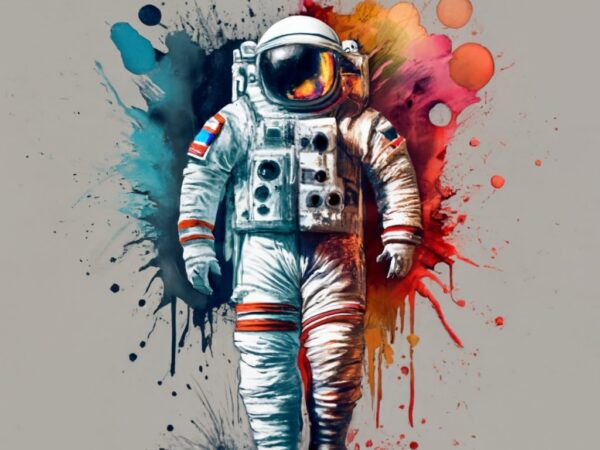 Mamza t-shirt design, spaceman. watercolor splash, with name jordy png file