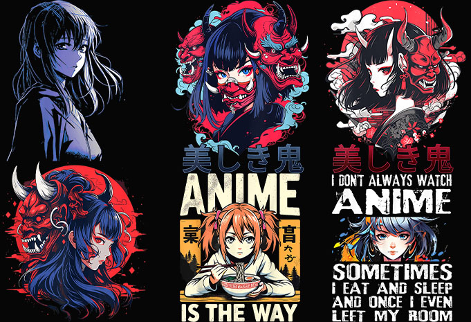 Best selling 269 design anime bundles mix tshirt designs Editable