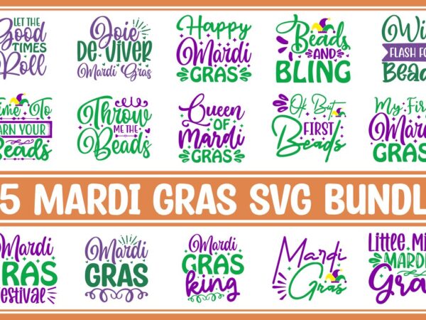 Mardi gras svg bundle t shirt designs for sale