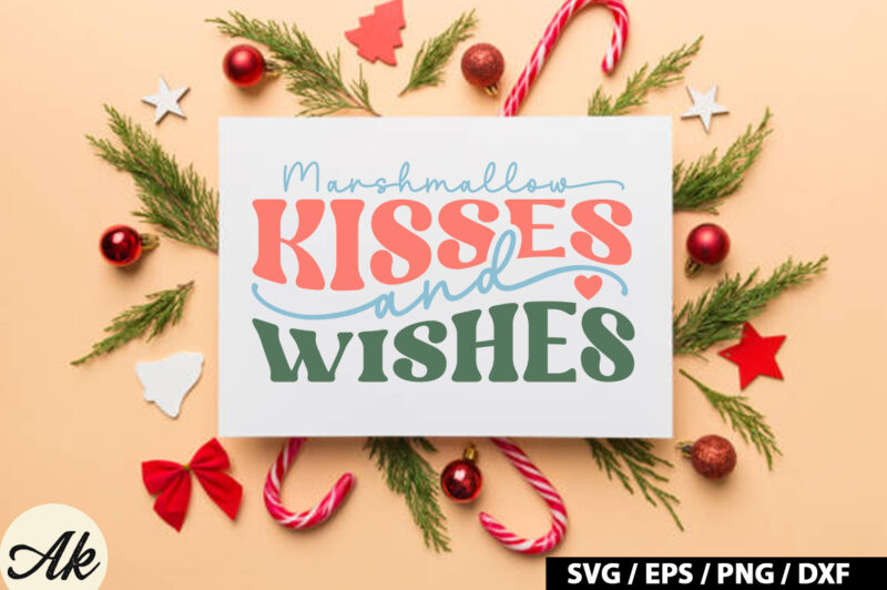 Marshmallow kisses and wishes Retro SVG