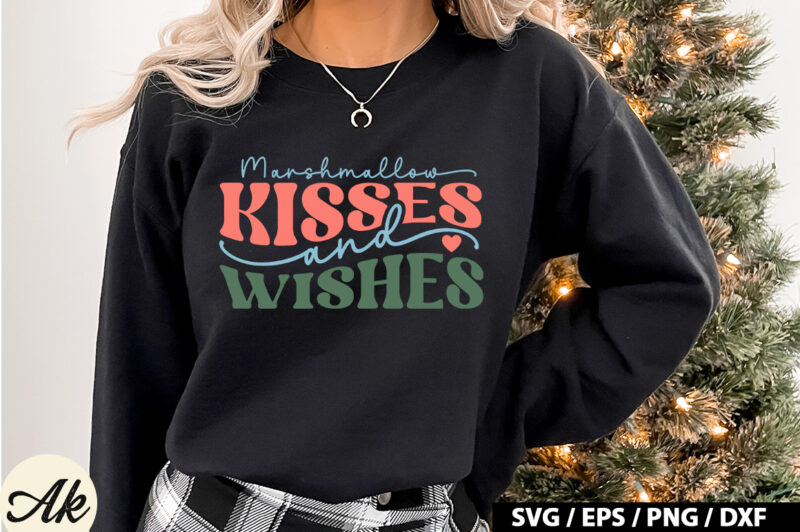 Marshmallow kisses and wishes Retro SVG