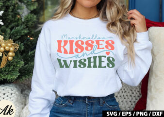 Marshmallow kisses and wishes Retro SVG t shirt designs for sale
