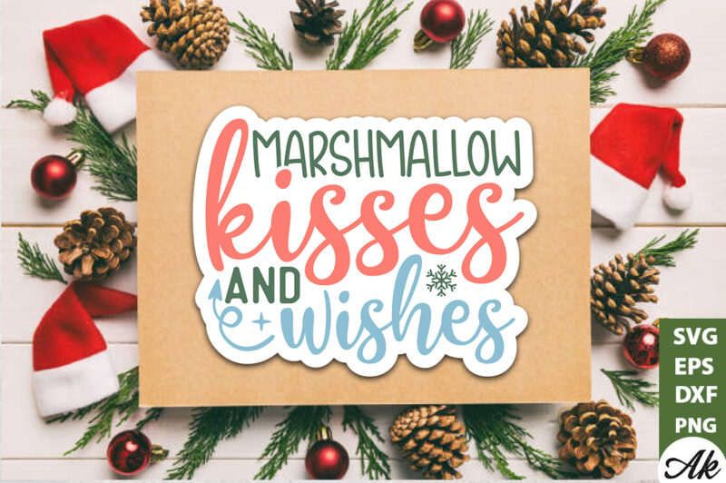 Marshmallow kisses and wishes Stickers Design