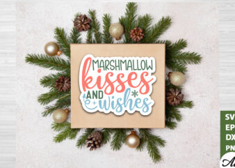 Marshmallow kisses and wishes Stickers Design
