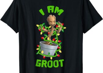 Marvel Christmas I Am Groot Cartoon T-Shirt