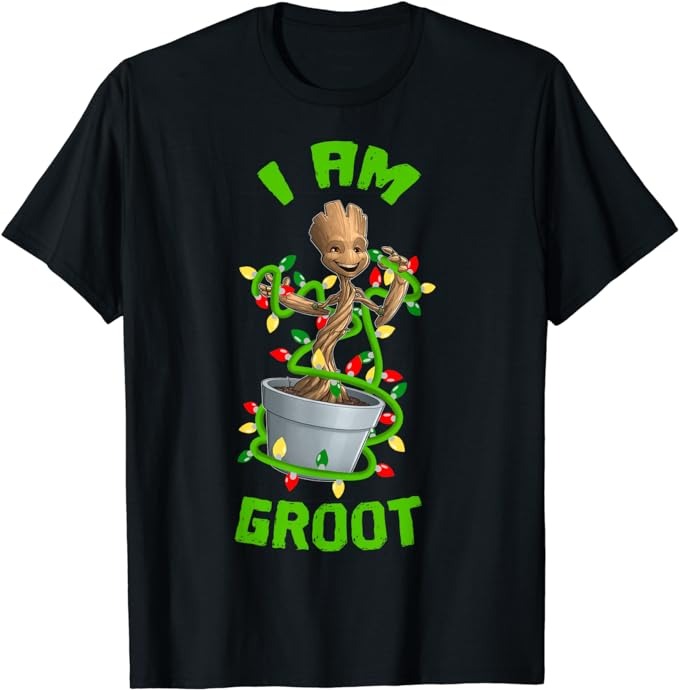 Marvel Christmas I Am Groot Cartoon T-Shirt
