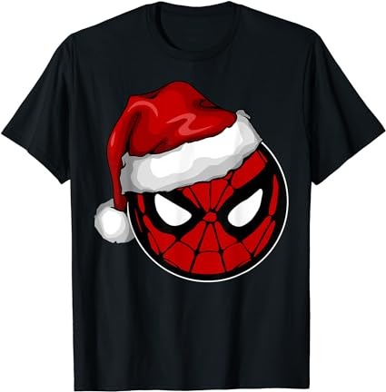 Marvel christmas spider-man santa hat t-shirt
