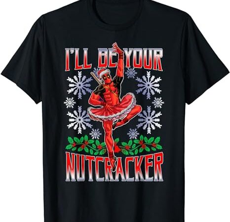 Marvel deadpool nutcracker ballerina santa christmas short sleeve t-shirt