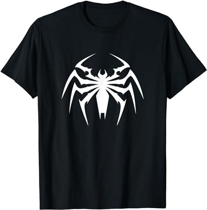 Marvel spider-man 2 venom chest spider emblem t-shirt