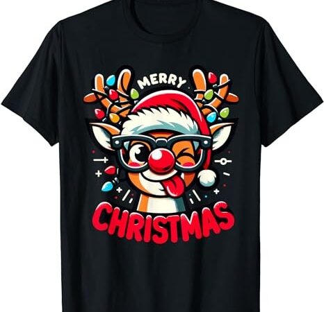 Matching family christmas 2023 funny rudolph reindeer t-shirt