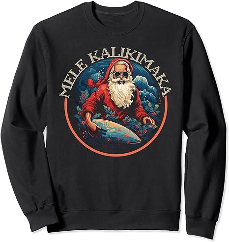 Mele Kalikimaka Santa Claus Tropical Xmas Hawaii Christmas Sweatshirt 1