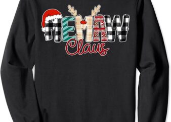 Memaw Claus Funny Christmas Family Reindeer Santa Hat Pajama Sweatshirt