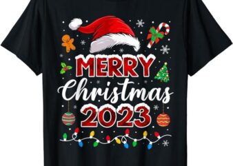 Merry Christmas 2023 Santa Elf Funny Family Matching Pajamas T-Shirt
