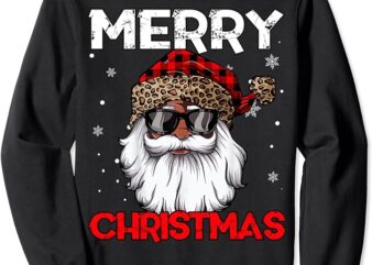 Merry Christmas African American Santa Claus Vintage Sweatshirt
