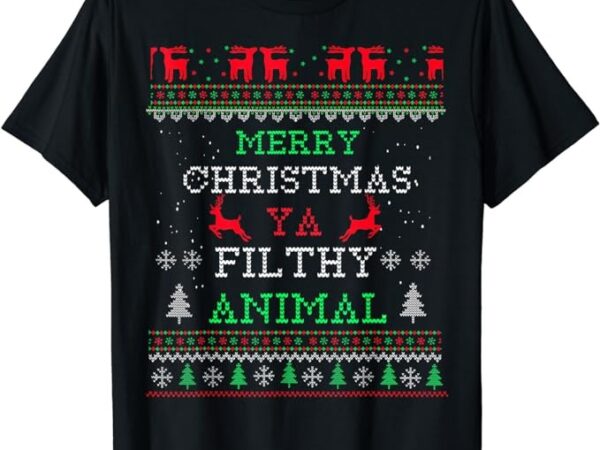 Merry christmas animal filthy ya xmas pajama family matching t-shirt