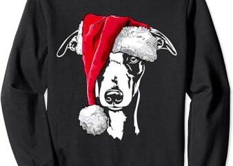 Merry Christmas Funny Whippet Santa Claus Hat Xmas Dog Retro Sweatshirt