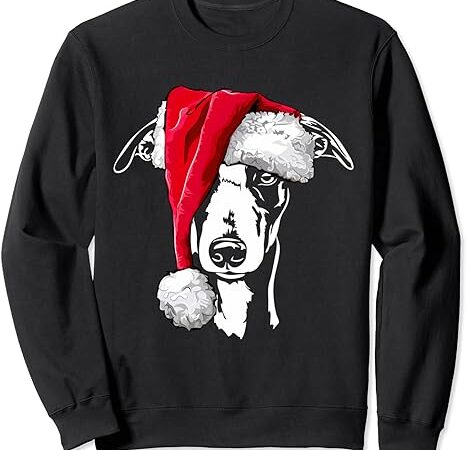 Merry christmas funny whippet santa claus hat xmas dog retro sweatshirt