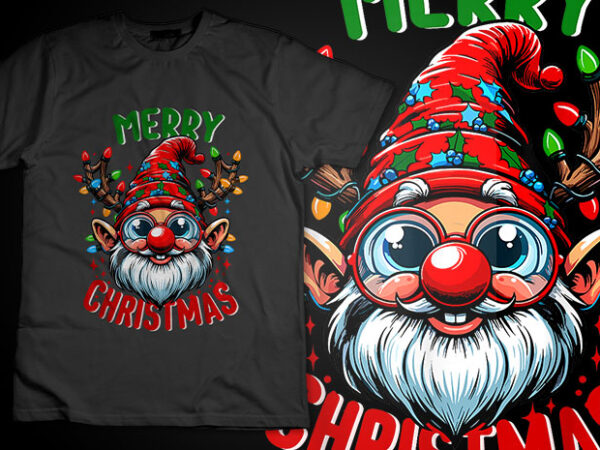 Merry christmas gnome family funny christmas women men boys tshirt design