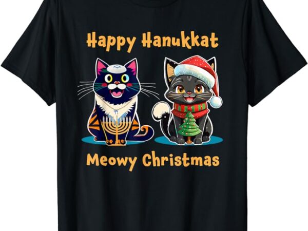 Merry christmas happy hanukkah jewish christian cat lovers t-shirt