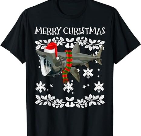 Merry christmas ornament basking shark ugly xmas t-shirt