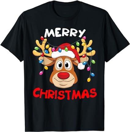 Merry christmas reindeer xmas family men women t-shirt