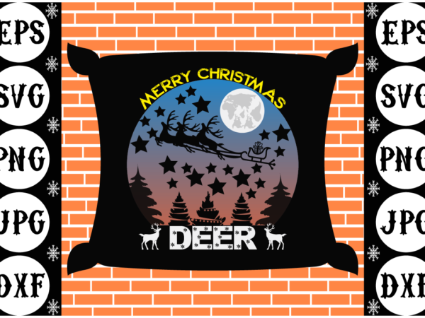 Merry christmas deer t shirt designs for sale