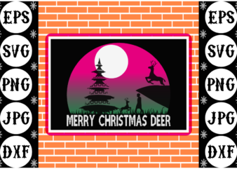 Merry Christmas deer t shirt designs for sale